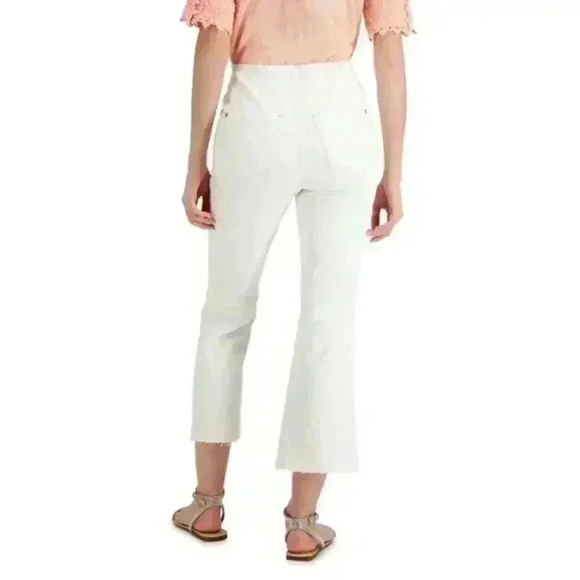 Inc International Concepts Womens High Rise Crop Flare Pull-On White Jean Size 4 - Picture 2 of 5